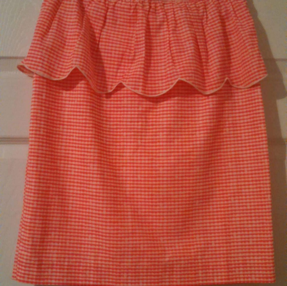 Size 6 Lilly Pulitzer Pink and White Peplum Skirt